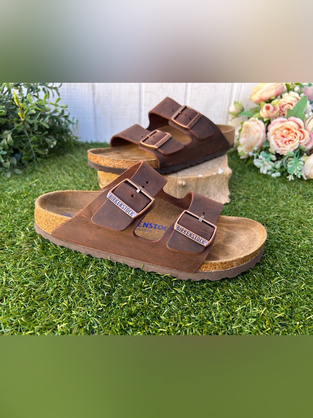 BIRKENSTOCK Arizona habana oiled leather 38 US 7-7.5 brown gently used/ unisex